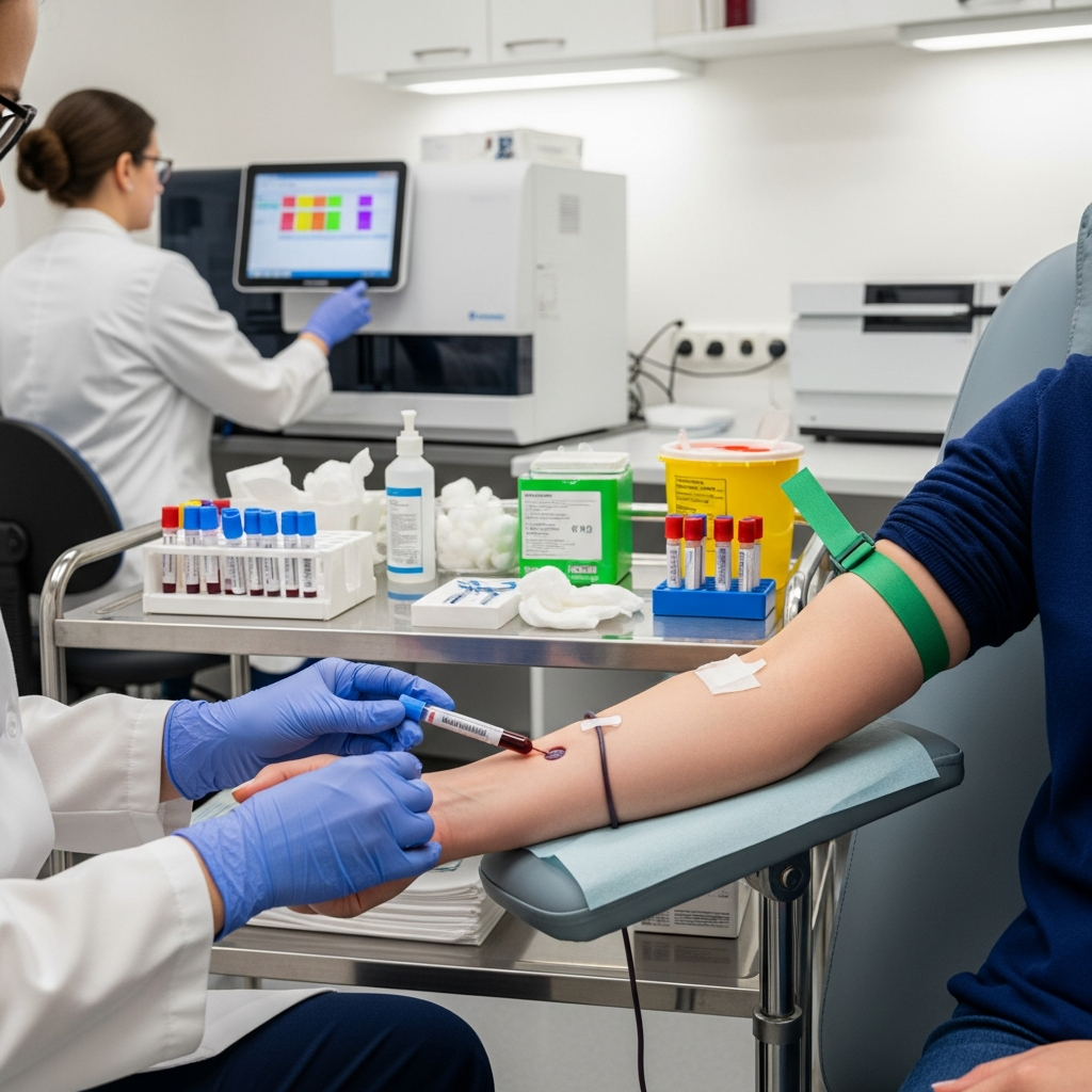 Steps of a thalassemia blood test procedure