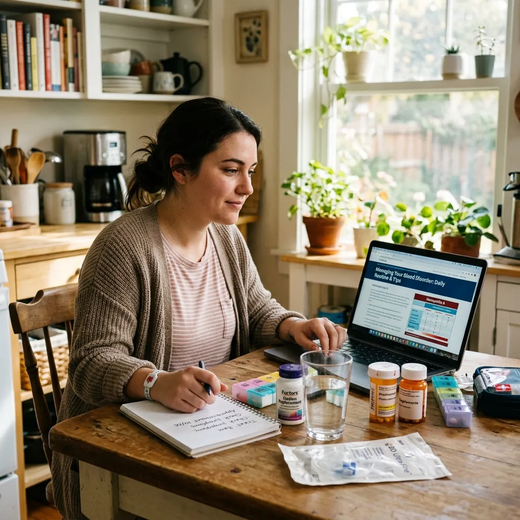Blood disorder patient managing daily health challenges